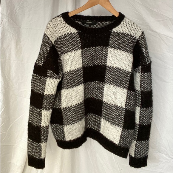 Black and white checkered knitted sweater H&M - Picture 9 of 11